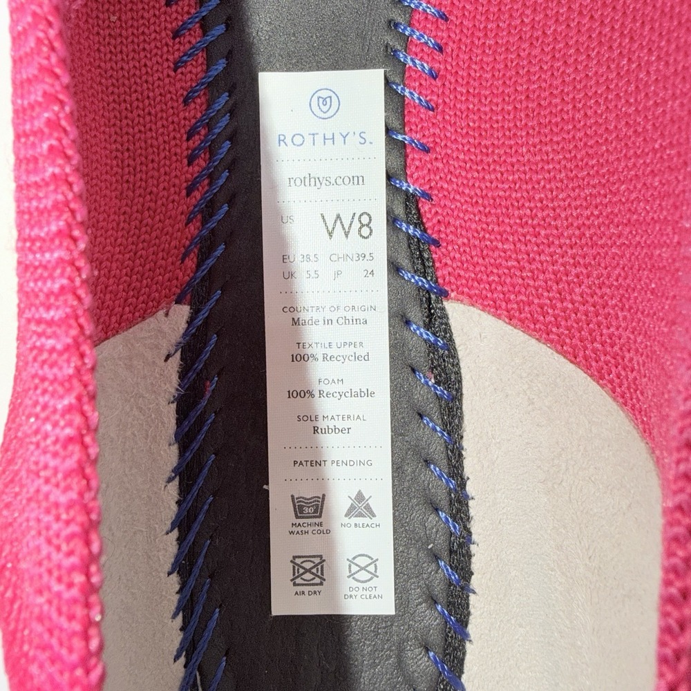 Rothy's The Point Flats Hot Pink Barbiecore Dopamine Modern Preppy Balletcore - Picture 7 of 14